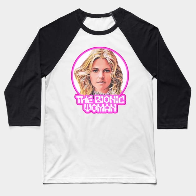 The Bionic Woman Baseball T-Shirt by darklordpug